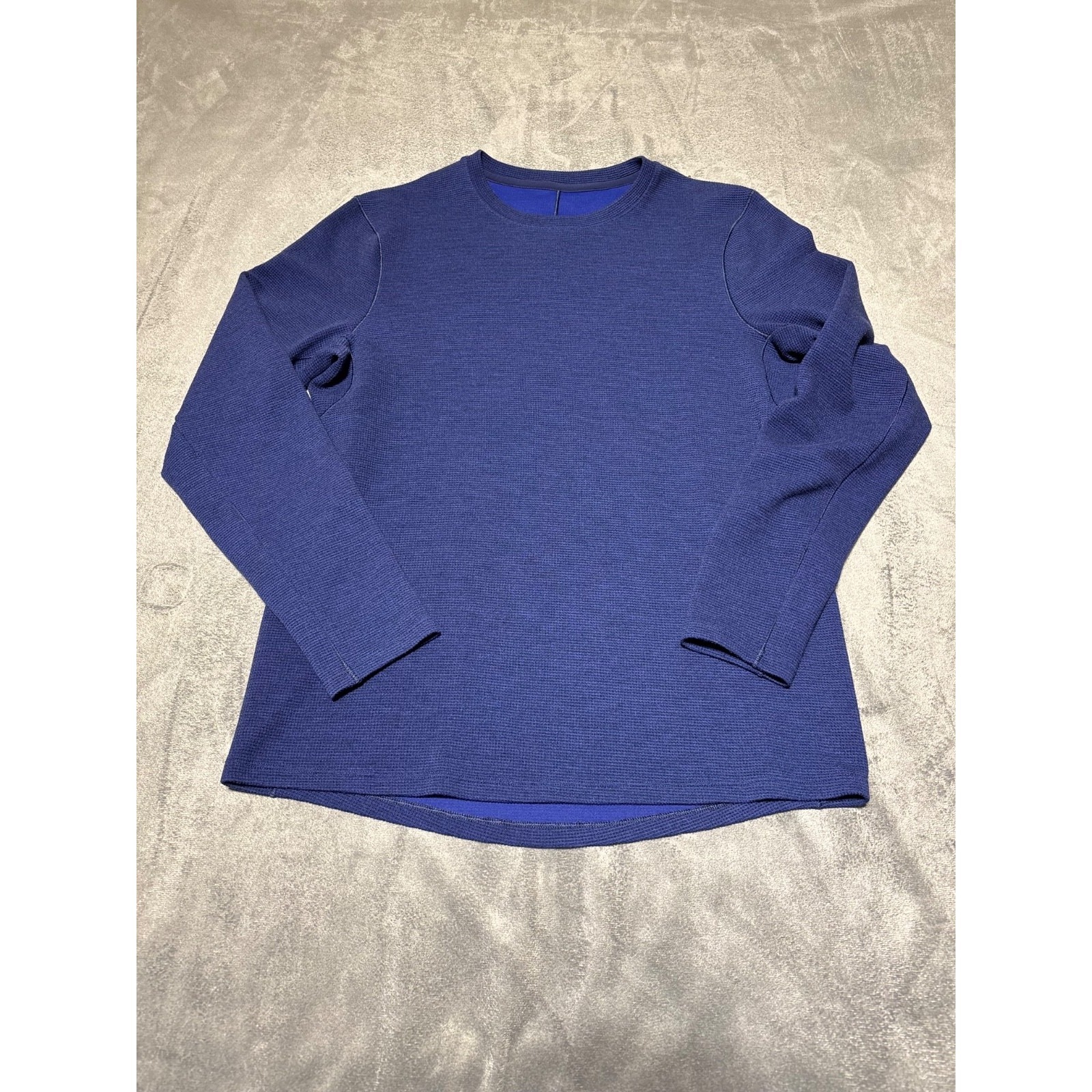 Lululemon Blue Long Sleeve Shift Stitch Crew Waffle No Size Dot Seems To Fit M